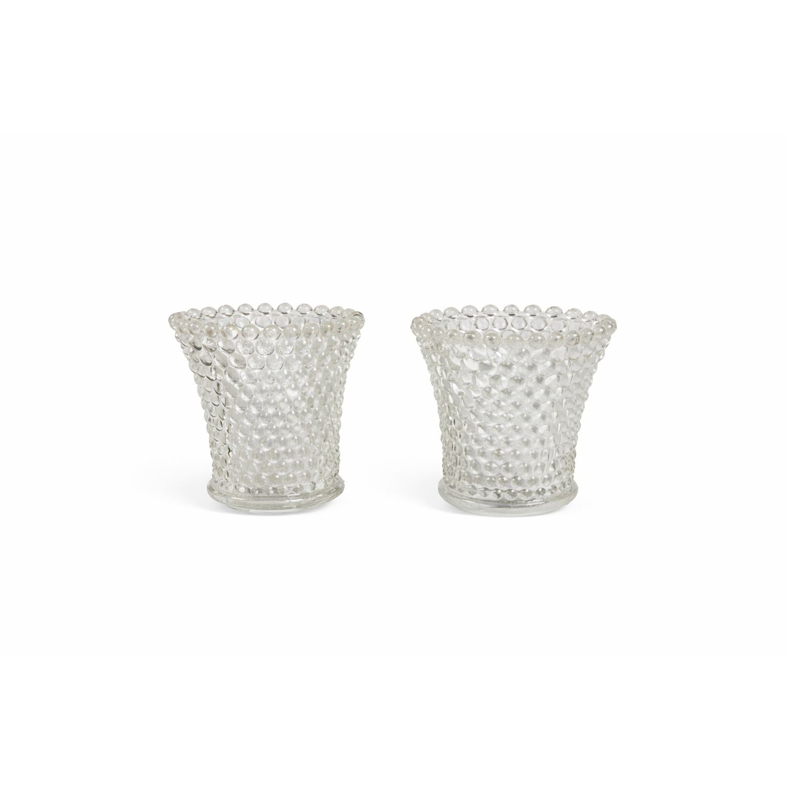 Votive Peg Candle Holder Pair Set 2 Hobnail Dot Clear Glass Tea Light Candle Holder Vintage Home Table Mantle Decor Decorative Accents