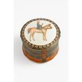Equestrian Trinket Box Hand Painted Porcelain Jewelry Stash box Horse themed jewel storage Round Chinese Macu Lidded Gift Box Ceramic