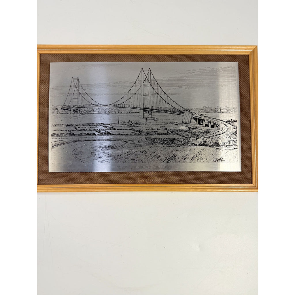 Wall Art Metal Etching Humber Bridge Stuart Garland England Travel Souvenir Travel Suspension Office Home Decor Collectible