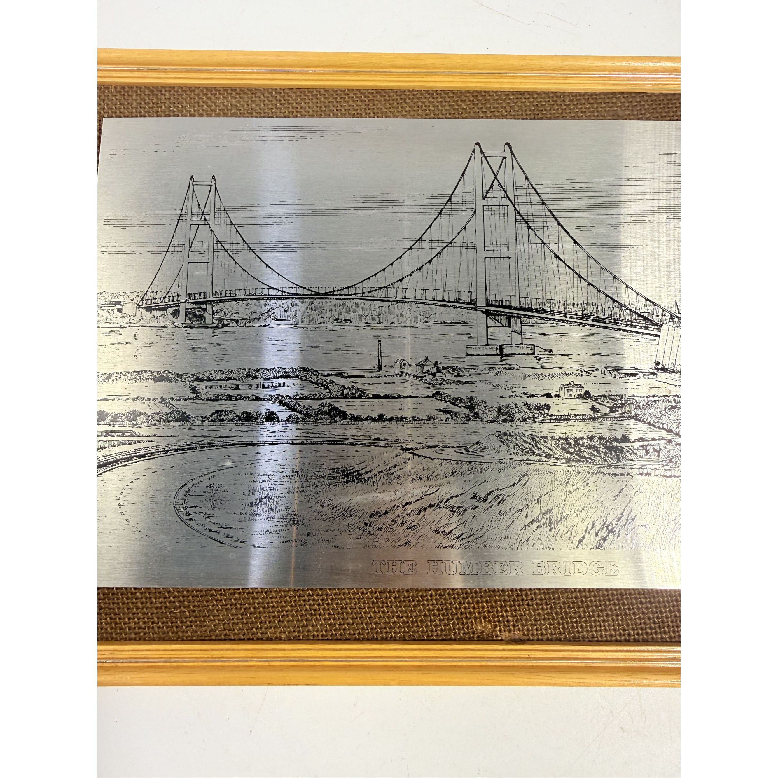 Wall Art Metal Etching Humber Bridge Stuart Garland England Travel Souvenir Travel Suspension Office Home Decor Collectible