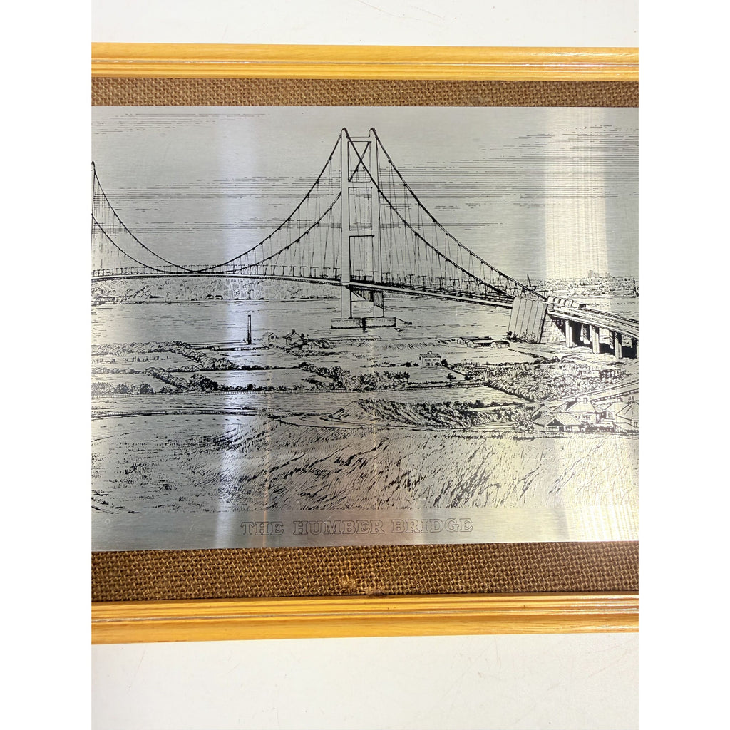 Wall Art Metal Etching Humber Bridge Stuart Garland England Travel Souvenir Travel Suspension Office Home Decor Collectible