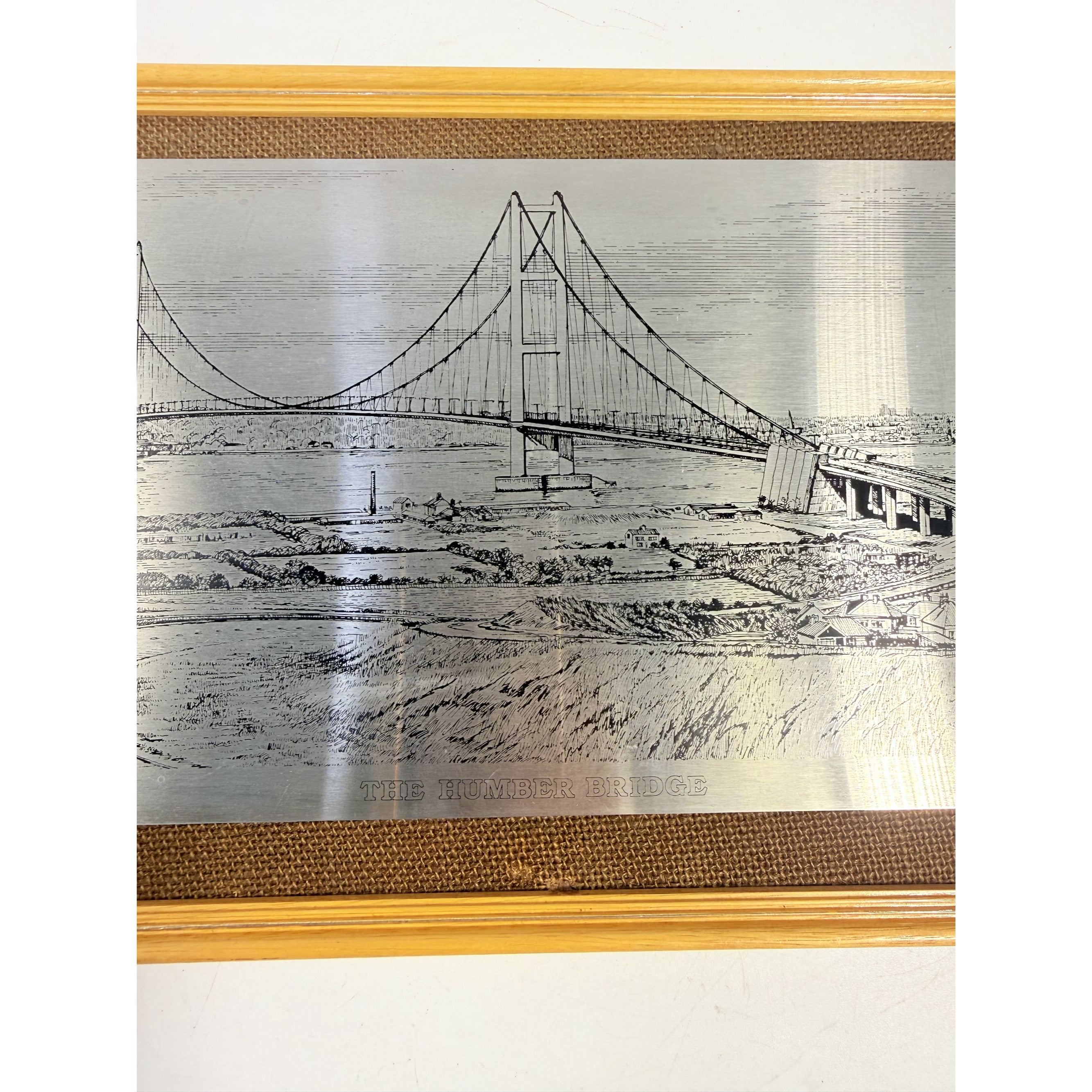 Wall Art Metal Etching Humber Bridge Stuart Garland England Travel Souvenir Travel Suspension Office Home Decor Collectible