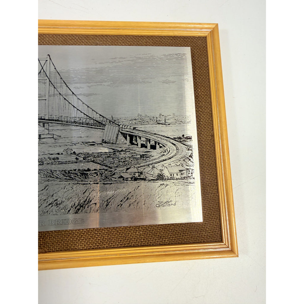 Wall Art Metal Etching Humber Bridge Stuart Garland England Travel Souvenir Travel Suspension Office Home Decor Collectible