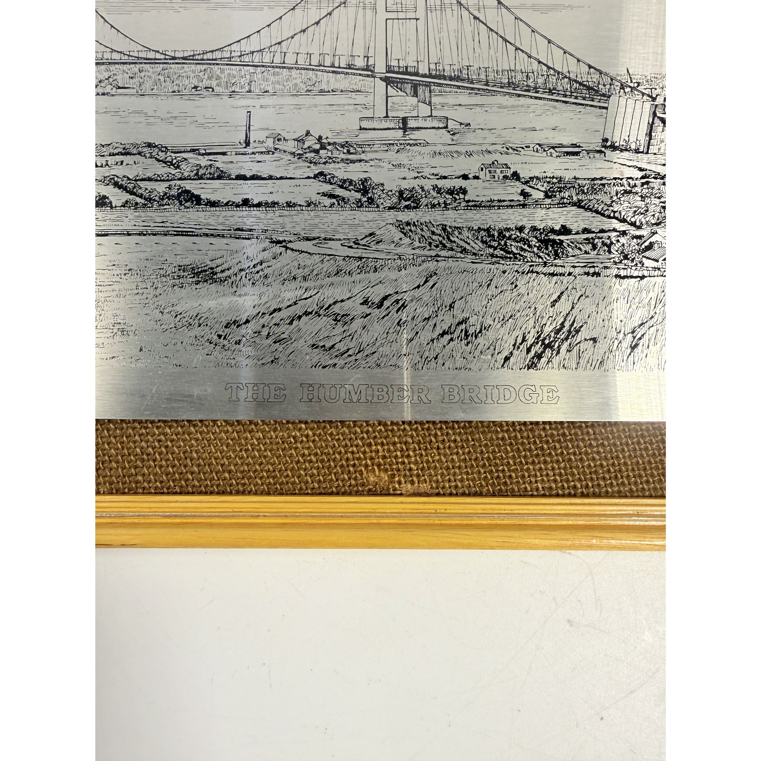 Wall Art Metal Etching Humber Bridge Stuart Garland England Travel Souvenir Travel Suspension Office Home Decor Collectible