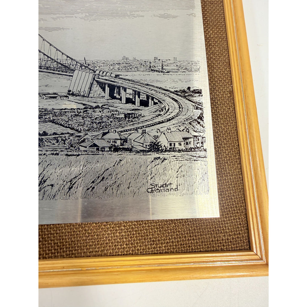Wall Art Metal Etching Humber Bridge Stuart Garland England Travel Souvenir Travel Suspension Office Home Decor Collectible