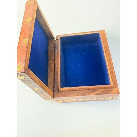 Inlay Wood Trinket Ring Souvenir Box Taj Mahal Wooden Sand Art Agra Traditional Ethnic Indian India Velvet Lined Home Decor Decorative