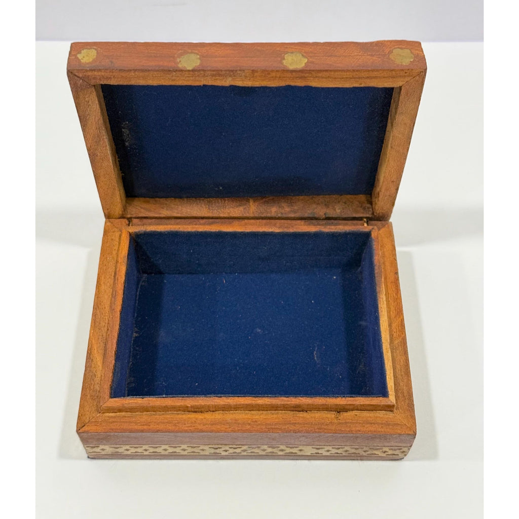 Inlay Wood Trinket Ring Souvenir Box Taj Mahal Wooden Sand Art Agra Traditional Ethnic Indian India Velvet Lined Home Decor Decorative