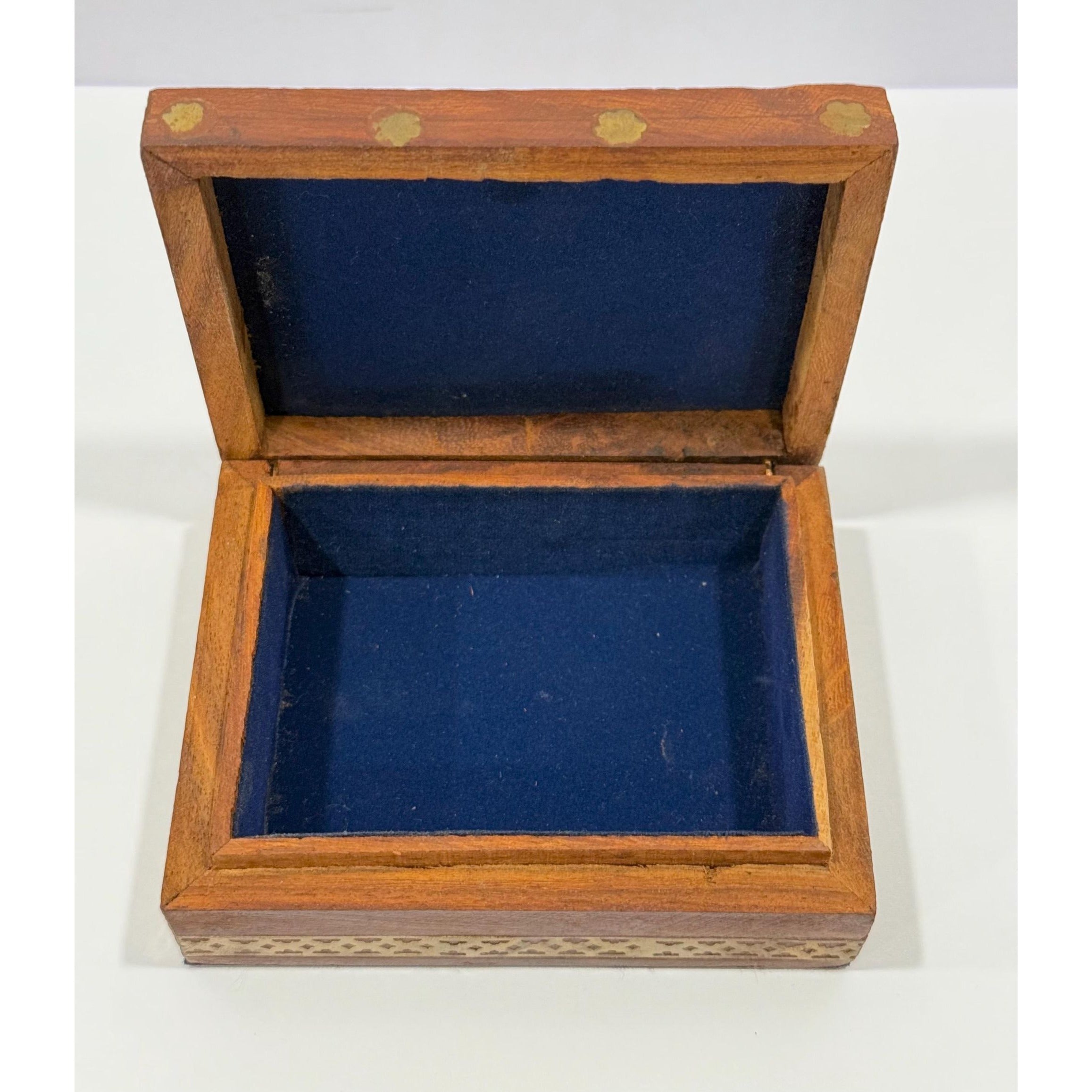 Inlay Wood Trinket Ring Souvenir Box Taj Mahal Wooden Sand Art Agra Traditional Ethnic Indian India Velvet Lined Home Decor Decorative