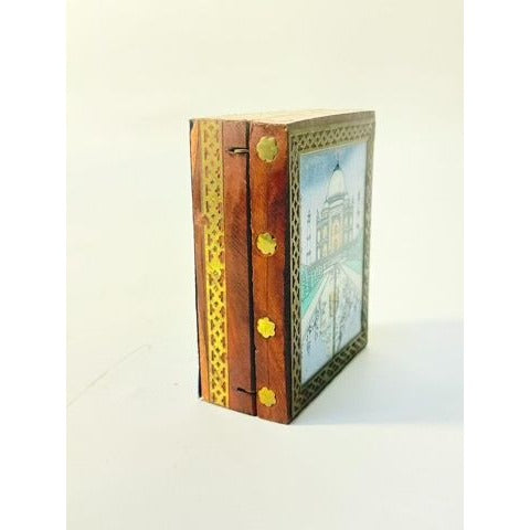 Inlay Wood Trinket Ring Souvenir Box Taj Mahal Wooden Sand Art Agra Traditional Ethnic Indian India Velvet Lined Home Decor Decorative