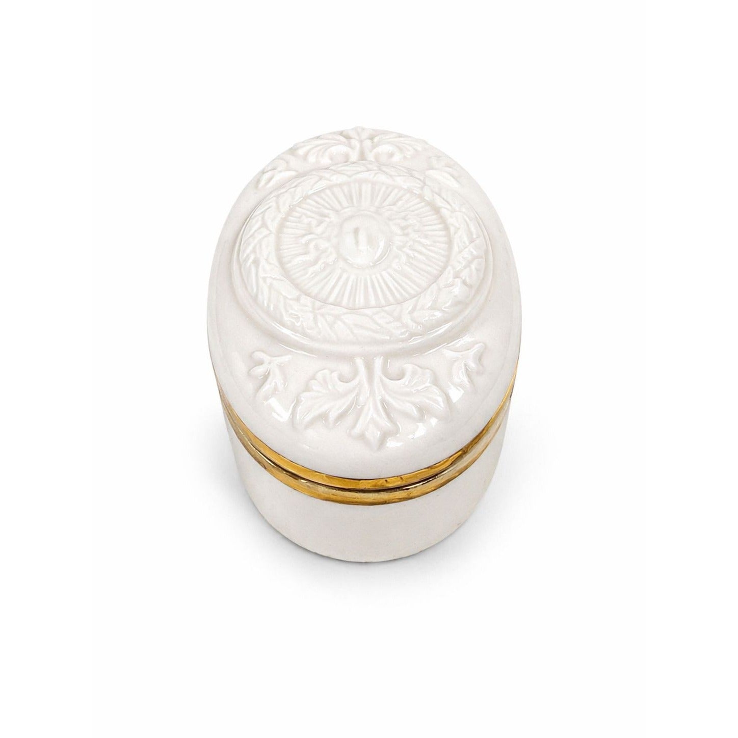 Trinket Jewelry Box White Porcelain Sun King Palais De Versailles French Elizabeth Arden Made in Japan Vintage Vanity Bedside Table Boudoir