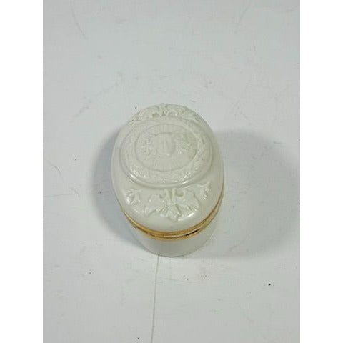 Trinket Jewelry Box White Porcelain Sun King Palais De Versailles French Elizabeth Arden Made in Japan Vintage Vanity Bedside Table Boudoir