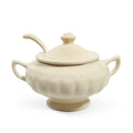 Ironstone Soup Tureen with Landle California US Pottery Vintage White Ceramic Mid Century  Footed Large Bowl Three Piece Set Holiday Serving