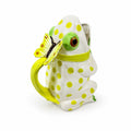 Frog Pitcher Vase Seymour Mann Hand Painted Ceramic Yellow Green Polka Dots Butterfly Japan Ceramic Café Italiano Italian Spring Collector