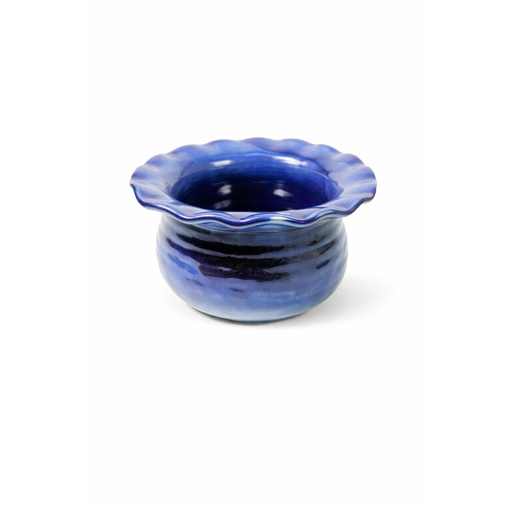 Jardiniere Flower Pot Planter Centerpiece Bowl Vase Pottery Cobalt Blue -Hand Thrown Studio Art Glaze -  Vance Dunn Chatham County NC