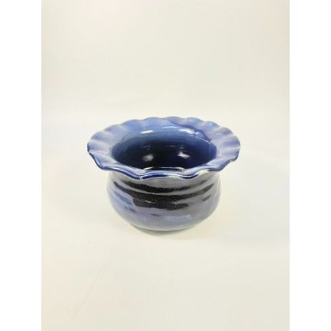 Jardiniere Flower Pot Planter Centerpiece Bowl Vase Pottery Cobalt Blue -Hand Thrown Studio Art Glaze -  Vance Dunn Chatham County NC