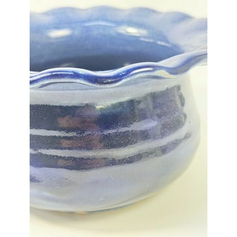 Jardiniere Flower Pot Planter Centerpiece Bowl Vase Pottery Cobalt Blue -Hand Thrown Studio Art Glaze -  Vance Dunn Chatham County NC