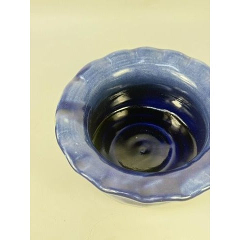Jardiniere Flower Pot Planter Centerpiece Bowl Vase Pottery Cobalt Blue -Hand Thrown Studio Art Glaze -  Vance Dunn Chatham County NC