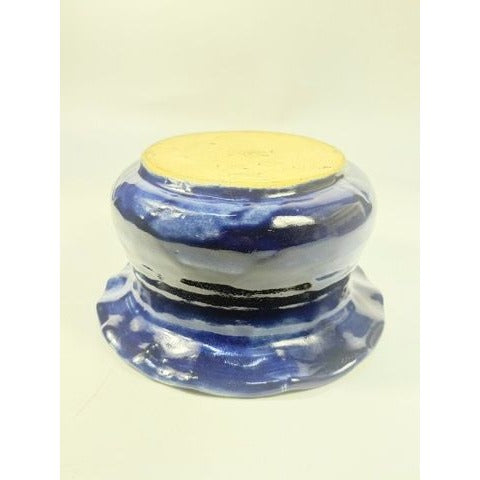 Jardiniere Flower Pot Planter Centerpiece Bowl Vase Pottery Cobalt Blue -Hand Thrown Studio Art Glaze -  Vance Dunn Chatham County NC