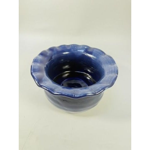 Jardiniere Flower Pot Planter Centerpiece Bowl Vase Pottery Cobalt Blue -Hand Thrown Studio Art Glaze -  Vance Dunn Chatham County NC