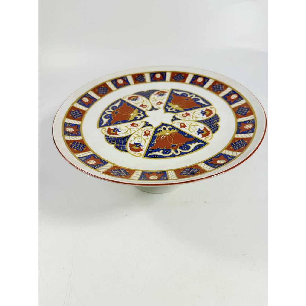 Pedestal Cake Plate Imari Seymour Mann Derbyshire Footed Replacement China Vintage Serving Pieces Red Blue Gold Vintage Japan Porcelain