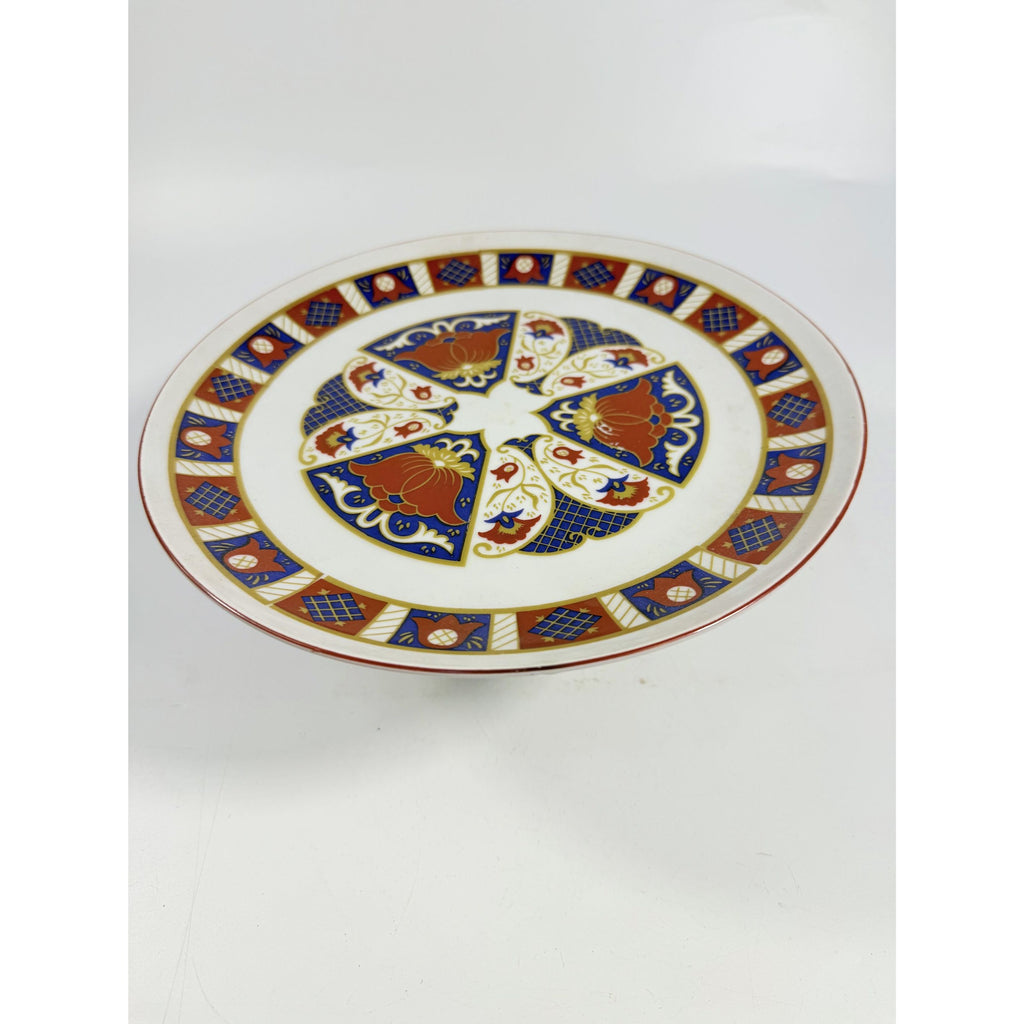 Pedestal Cake Plate Imari Seymour Mann Derbyshire Footed Replacement China Vintage Serving Pieces Red Blue Gold Vintage Japan Porcelain