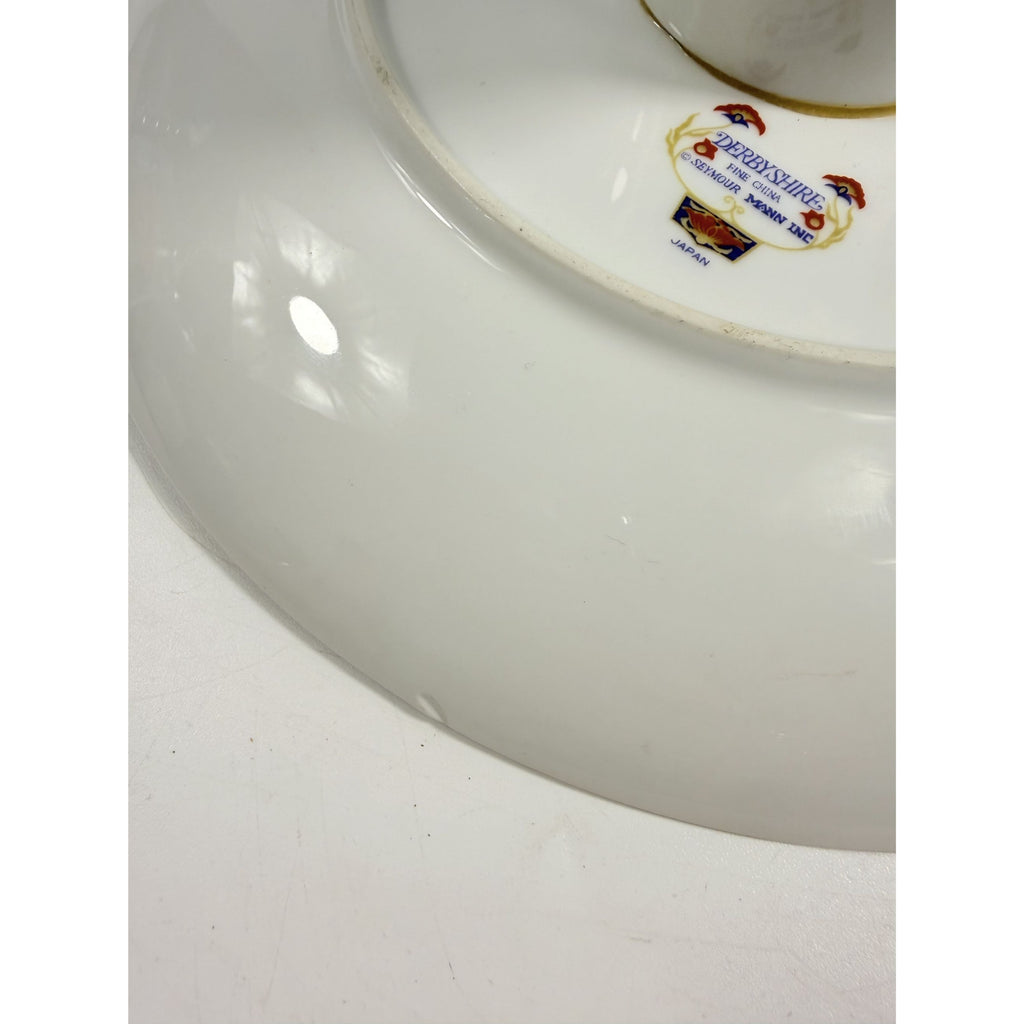 Pedestal Cake Plate Imari Seymour Mann Derbyshire Footed Replacement China Vintage Serving Pieces Red Blue Gold Vintage Japan Porcelain