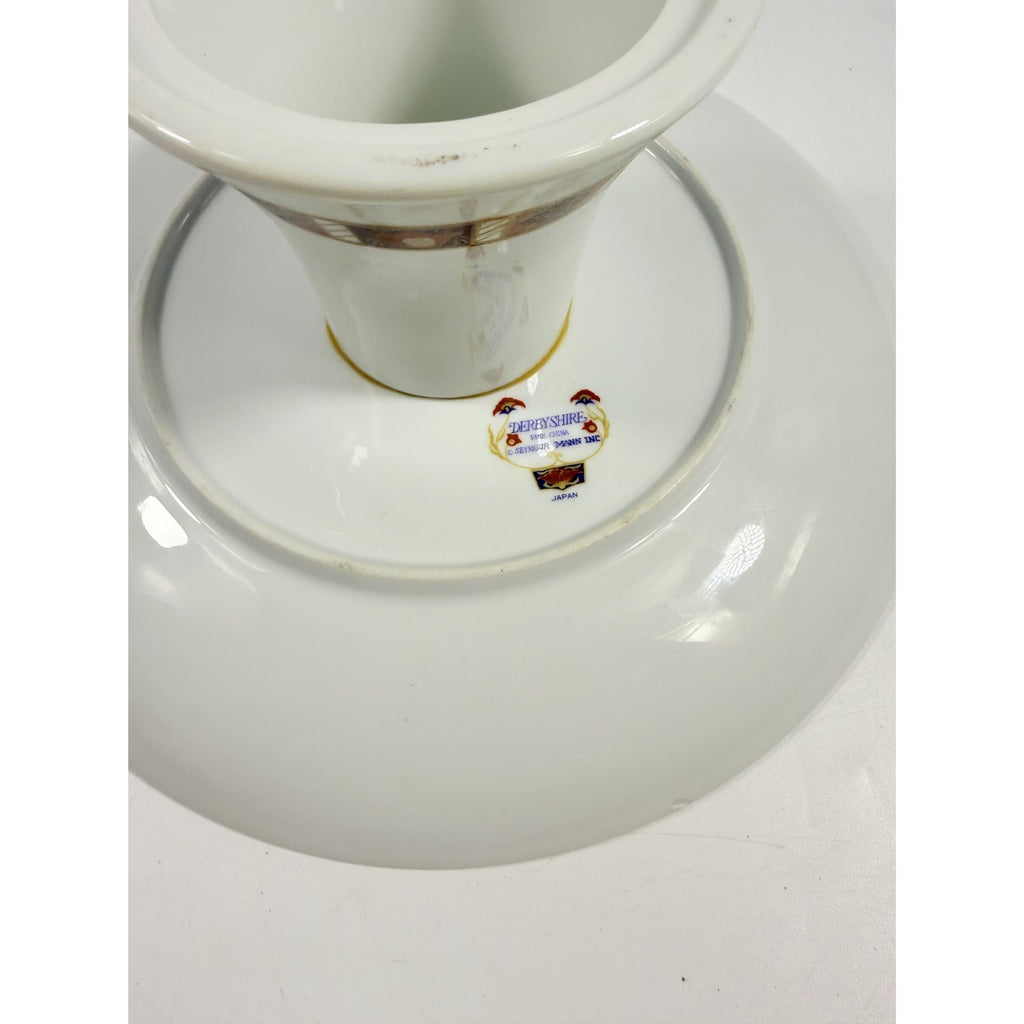 Pedestal Cake Plate Imari Seymour Mann Derbyshire Footed Replacement China Vintage Serving Pieces Red Blue Gold Vintage Japan Porcelain
