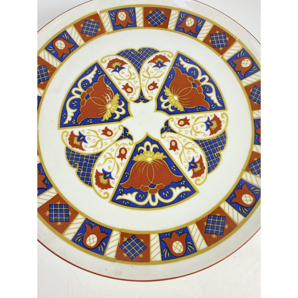 Pedestal Cake Plate Imari Seymour Mann Derbyshire Footed Replacement China Vintage Serving Pieces Red Blue Gold Vintage Japan Porcelain