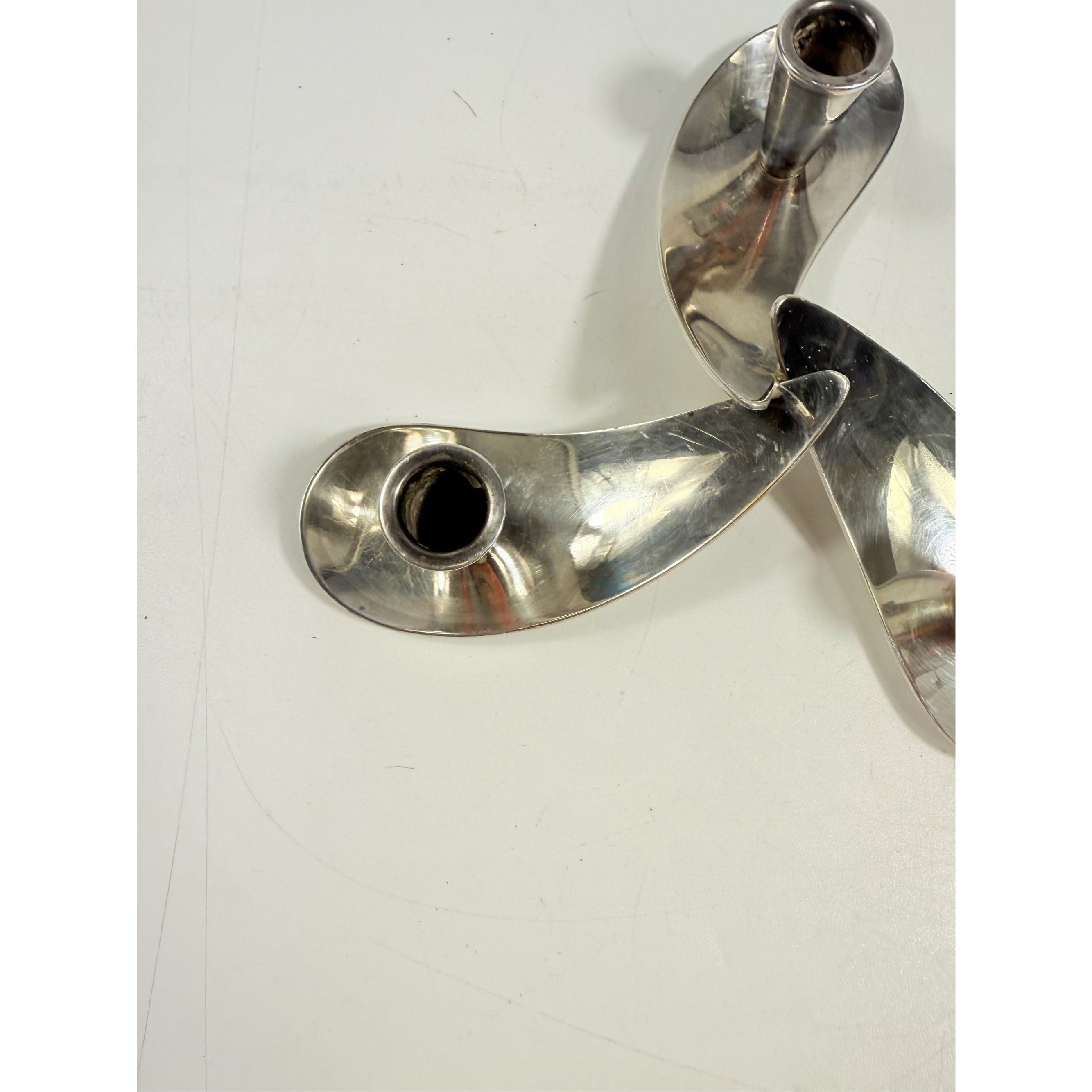 Danish Candle Holder Propeller Carl F Christiansen Candlestick Silver Plated Coastal Nautical Home Table Decor Decorative Acents Vintage