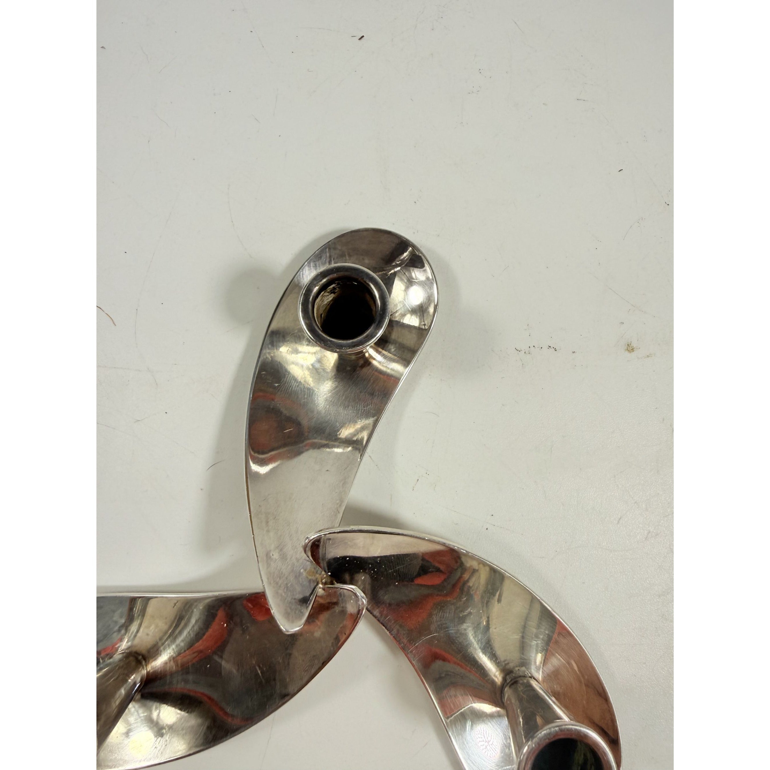 Danish Candle Holder Propeller Carl F Christiansen Candlestick Silver Plated Coastal Nautical Home Table Decor Decorative Acents Vintage