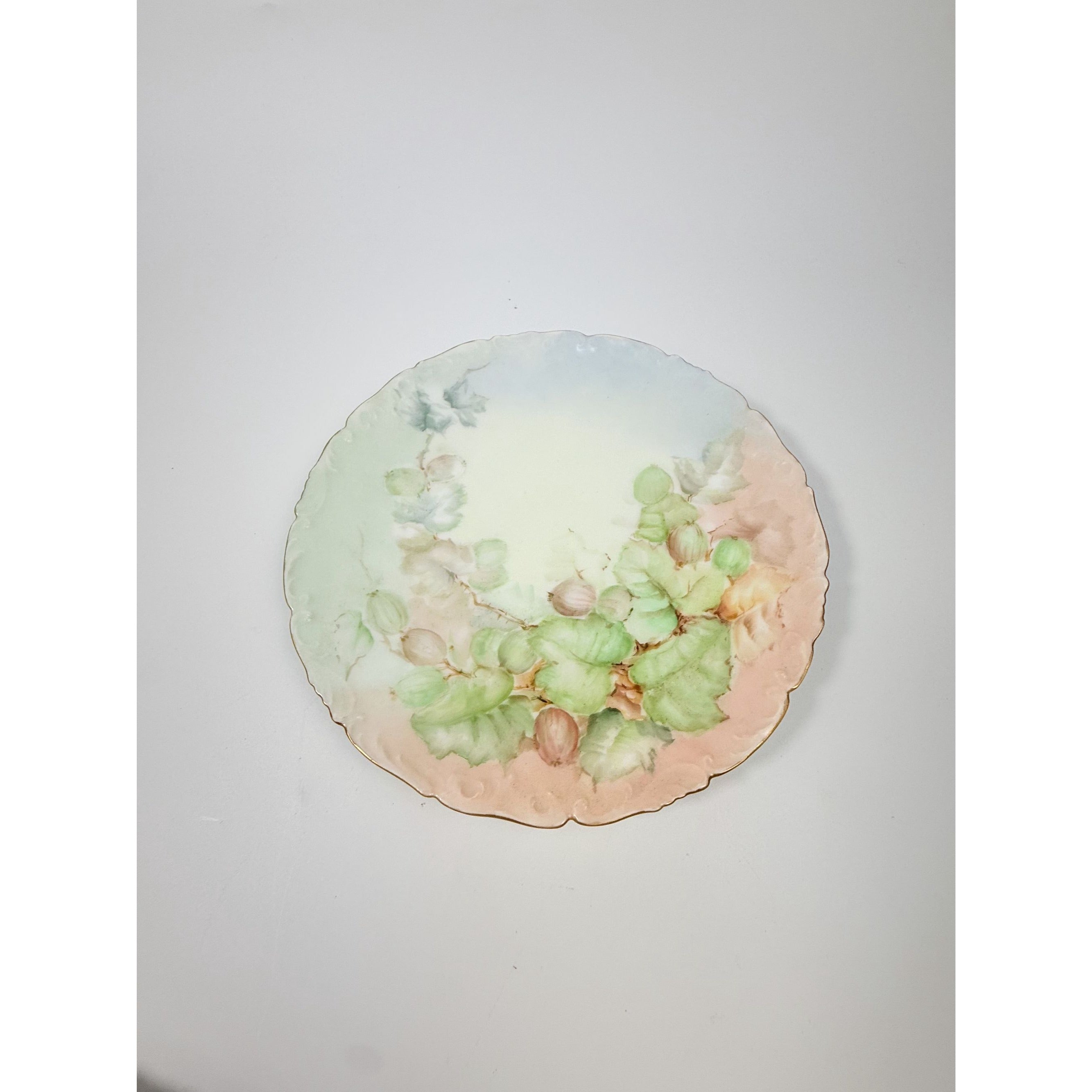 Hand Painted Plate Floral Fruit Vintage T & V Limoges France Set 3 Salad Dessert Antique Floral Gallery Wall Cottage Core Victorian Vintage