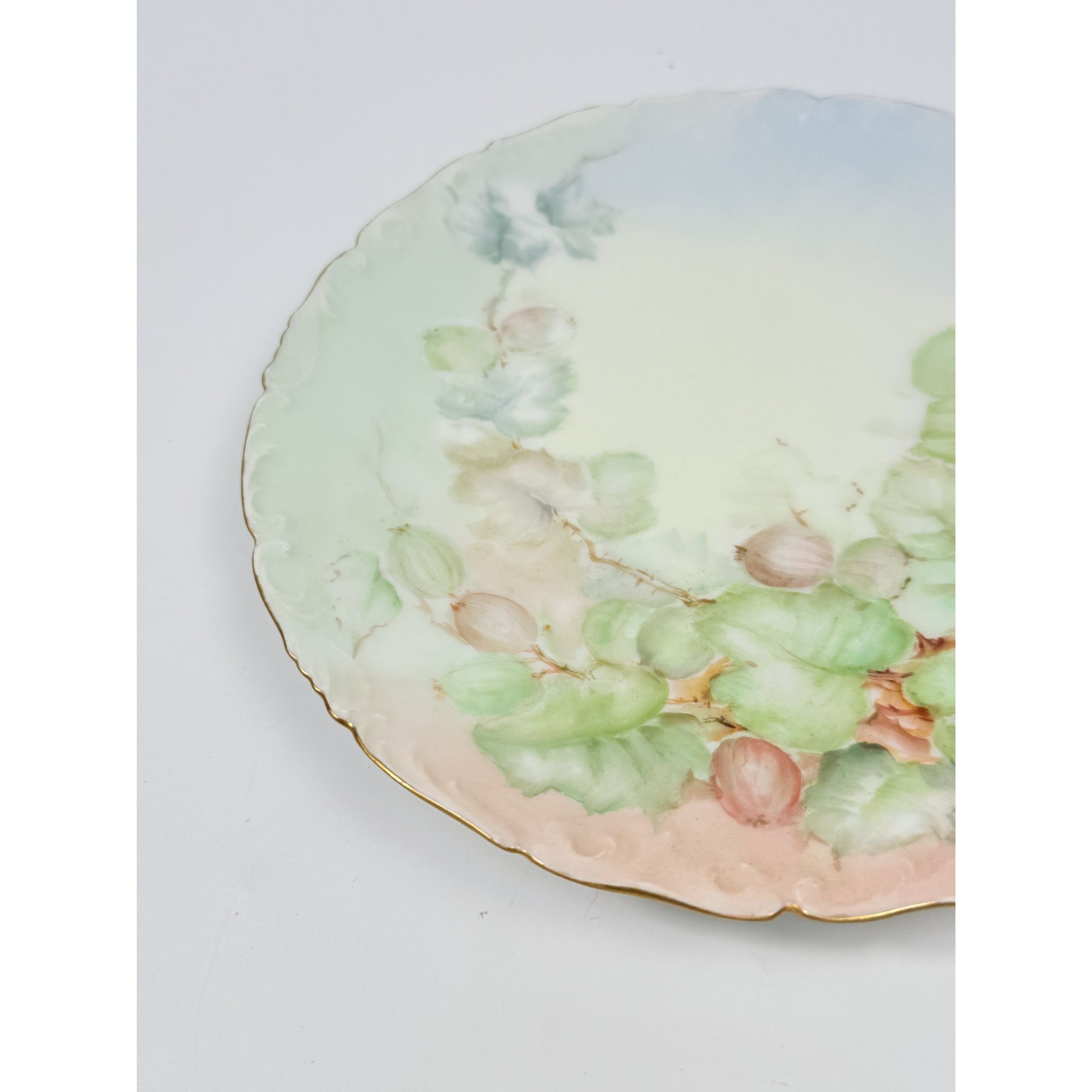 Hand Painted Plate Floral Fruit Vintage T & V Limoges France Set 3 Salad Dessert Antique Floral Gallery Wall Cottage Core Victorian Vintage