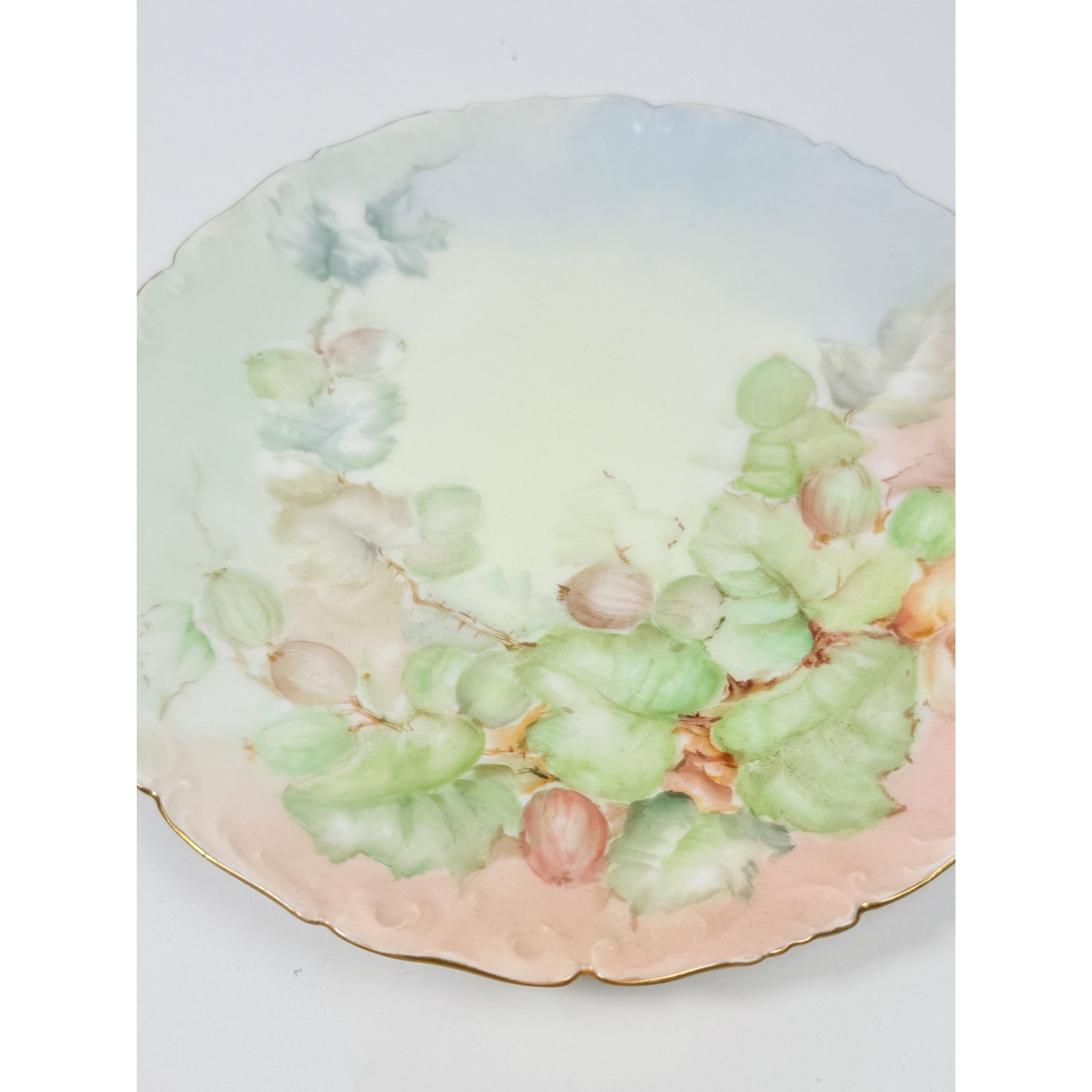 Hand Painted Plate Floral Fruit Vintage T & V Limoges France Set 3 Salad Dessert Antique Floral Gallery Wall Cottage Core Victorian Vintage
