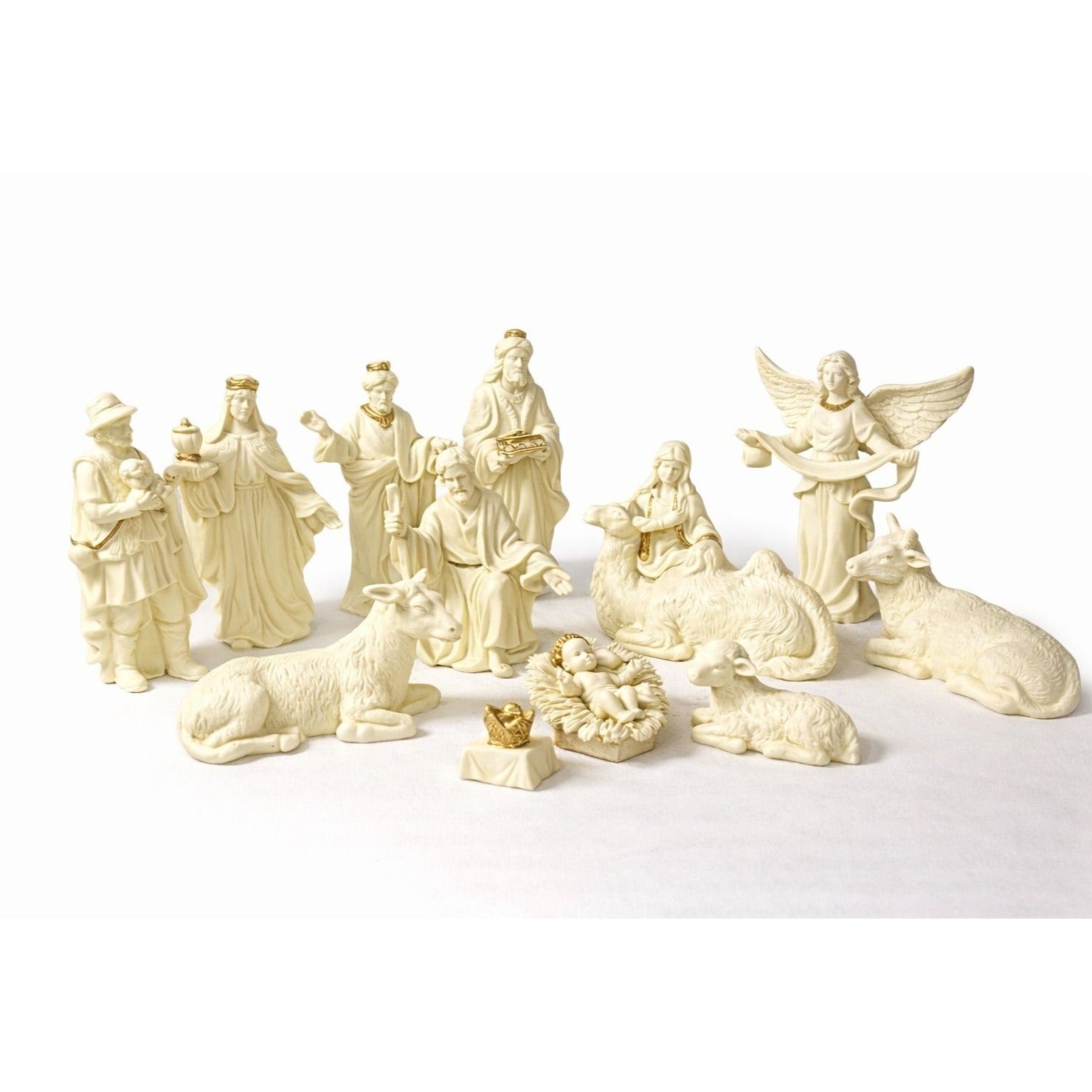 Nativity Set 13 Piece Jade Porecelain Belk Holiday Home Accents Vintage Porcelain Collectible Christmas Religious Seasonal Decor