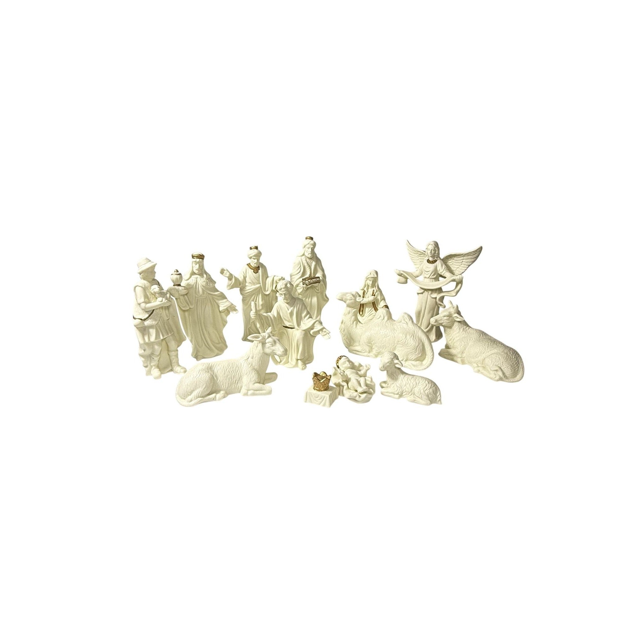 Nativity Set 13 Piece Jade Porecelain Belk Holiday Home Accents Vintage Porcelain Collectible Christmas Religious Seasonal Decor