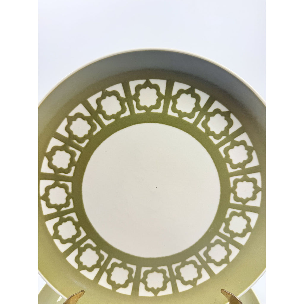 Ironstone Dinner Plates Harkerware Persian Key Sage Green Set 5 Replacement China Ovenware Dining Mid Century Restaurant Vintage Retro