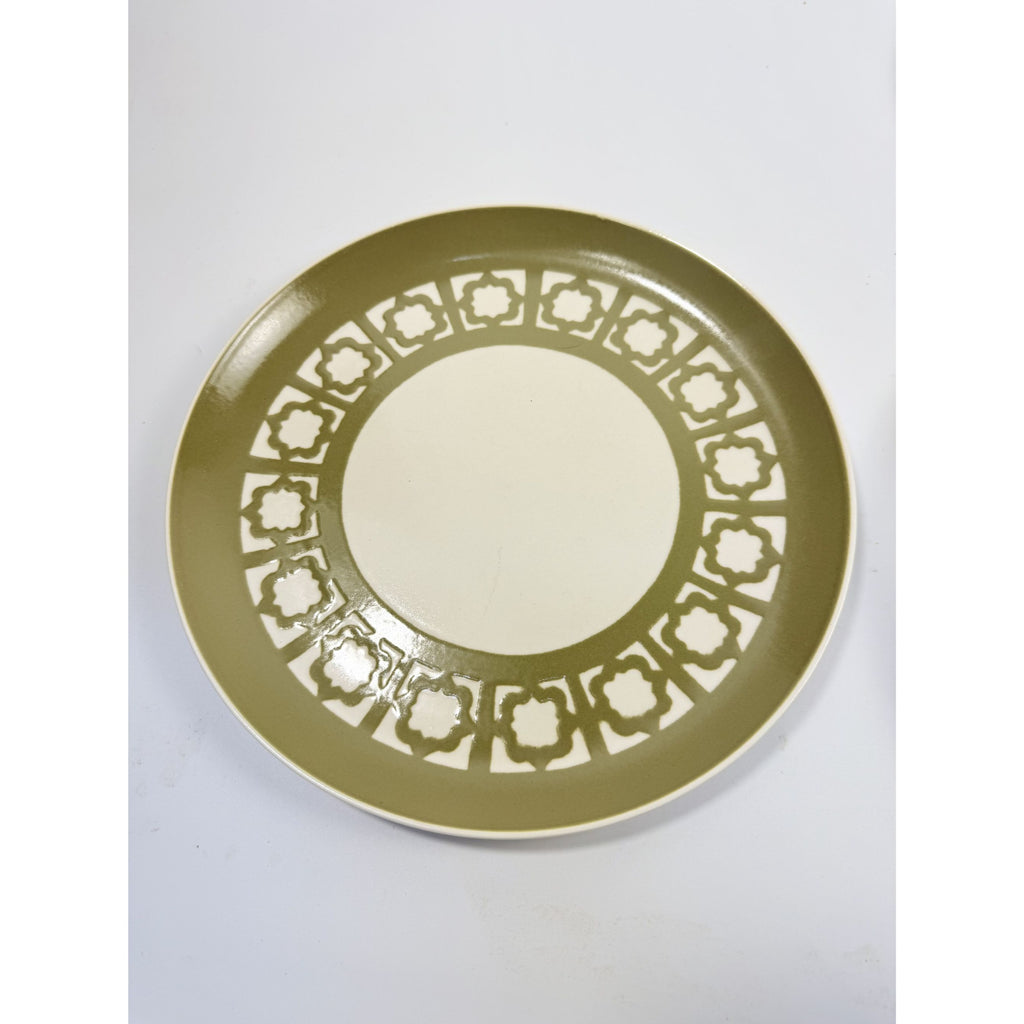 Ironstone Dinner Plates Harkerware Persian Key Sage Green Set 5 Replacement China Ovenware Dining Mid Century Restaurant Vintage Retro