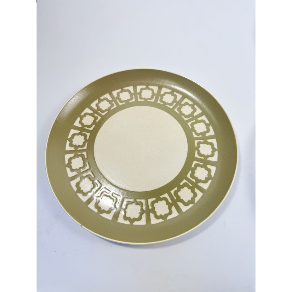 Ironstone Dinner Plates Harkerware Persian Key Sage Green Set 5 Replacement China Ovenware Dining Mid Century Restaurant Vintage Retro