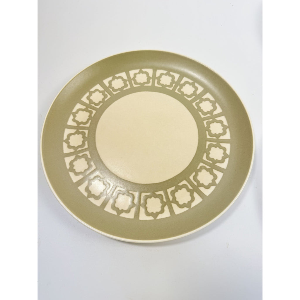 Ironstone Dinner Plates Harkerware Persian Key Sage Green Set 5 Replacement China Ovenware Dining Mid Century Restaurant Vintage Retro