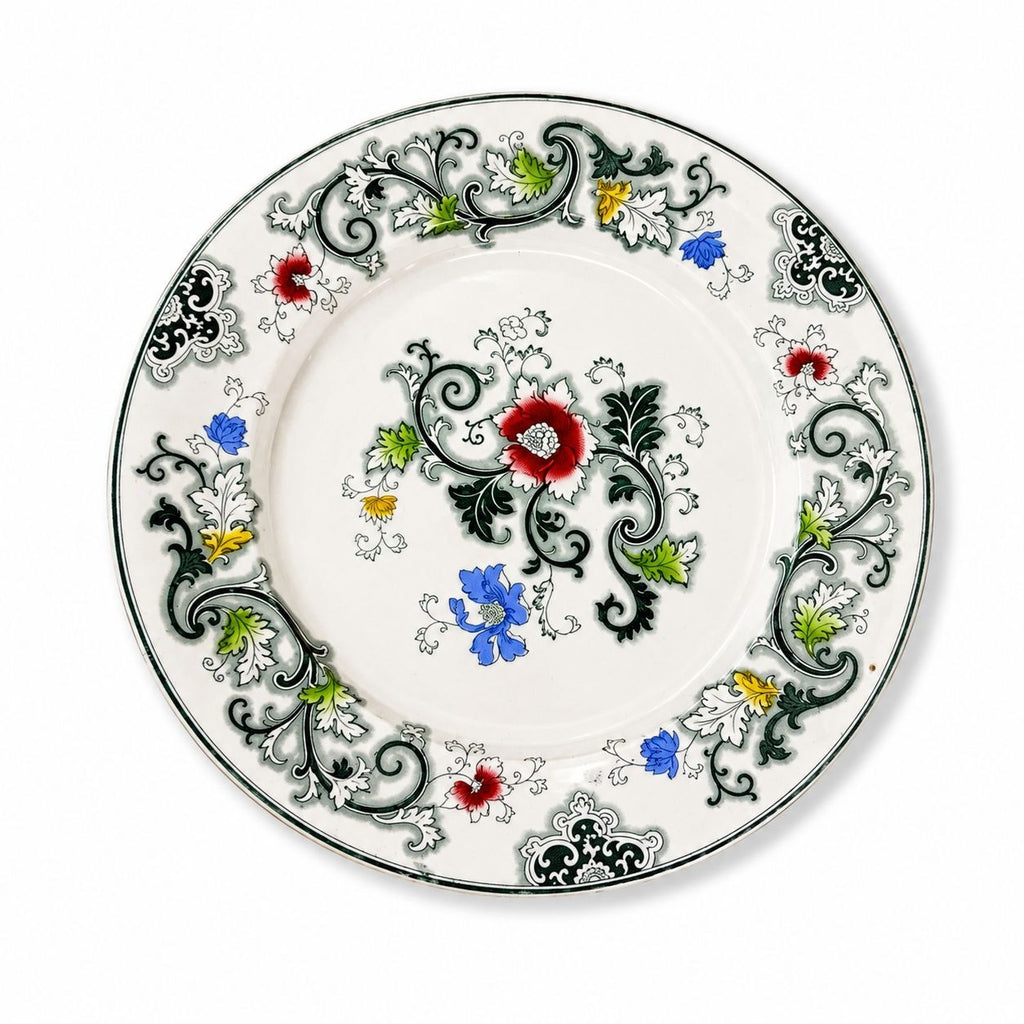 Transferware Ironstone Dinner Plate Francis Morley Aurora Blue Green Transfer ware 9 1/4” Plate Circa 1845-1858