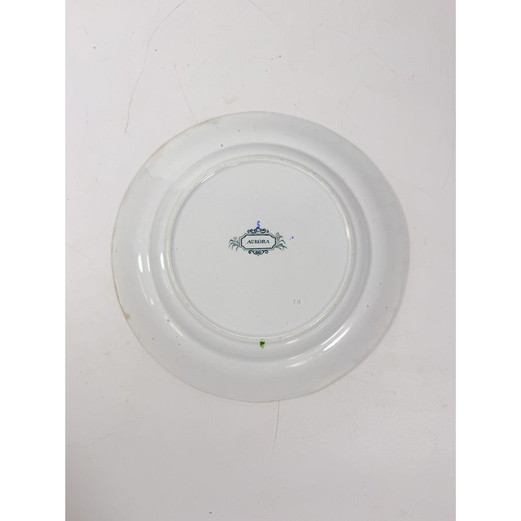 Transferware Ironstone Dinner Plate Francis Morley Aurora Blue Green Transfer ware 9 1/4” Plate Circa 1845-1858