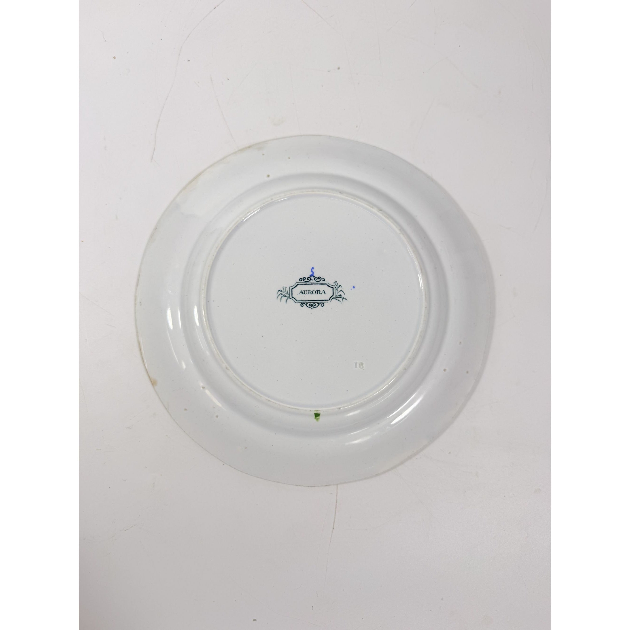 Transferware Ironstone Dinner Plate Francis Morley Aurora Blue Green Transfer ware 9 1/4” Plate Circa 1845-1858