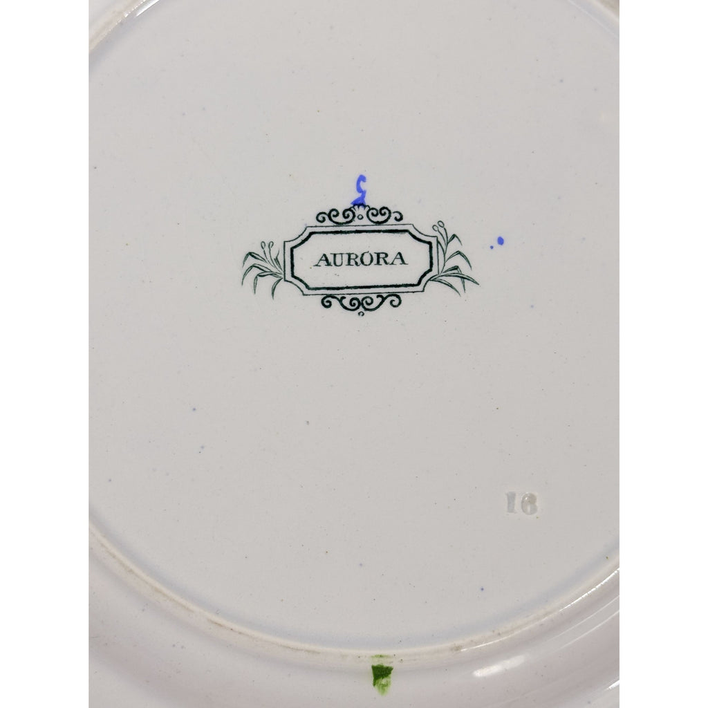 Transferware Ironstone Dinner Plate Francis Morley Aurora Blue Green Transfer ware 9 1/4” Plate Circa 1845-1858