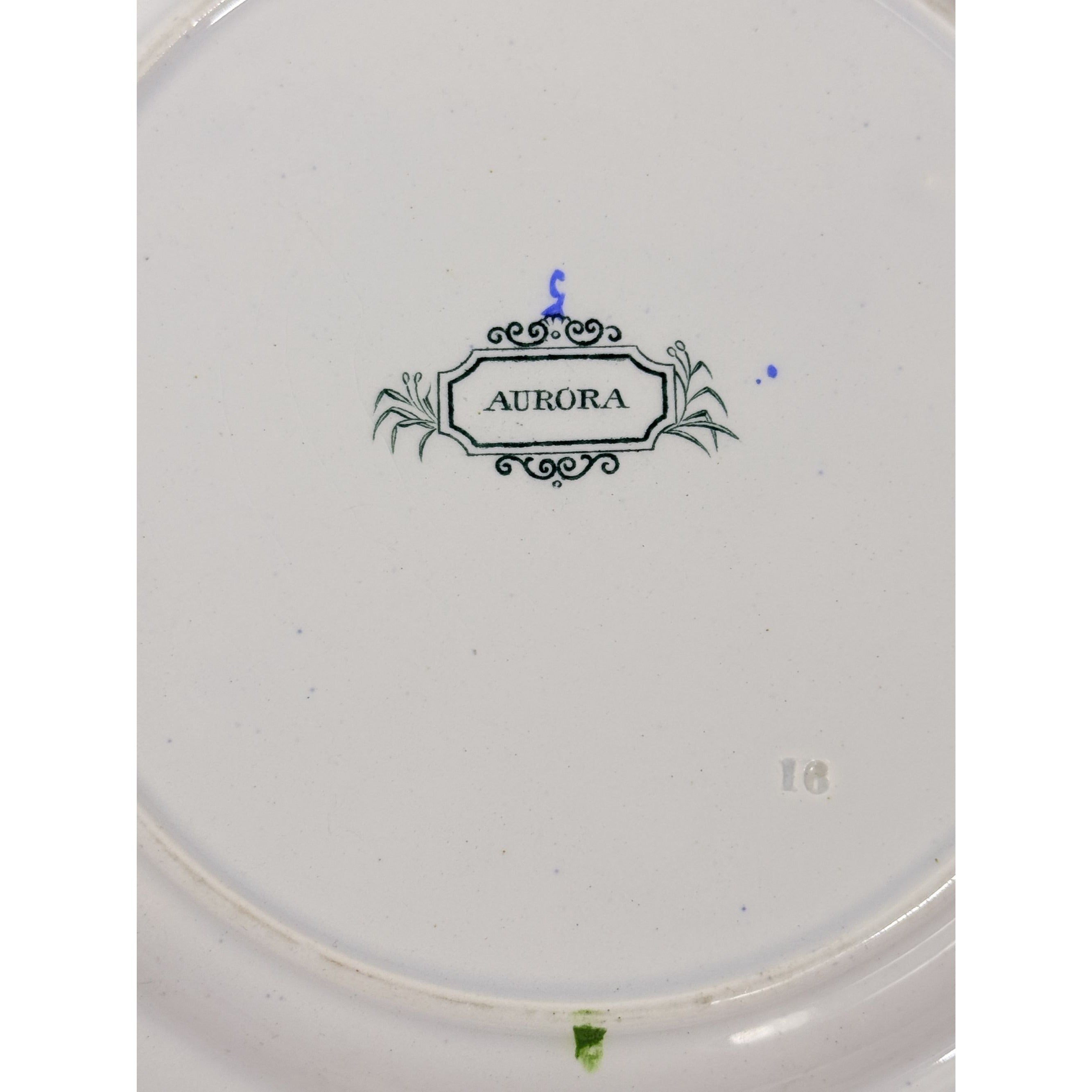 Transferware Ironstone Dinner Plate Francis Morley Aurora Blue Green Transfer ware 9 1/4” Plate Circa 1845-1858