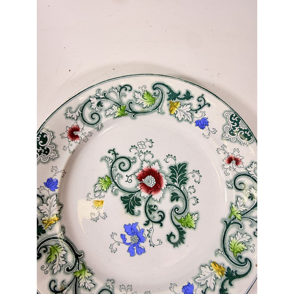 Transferware Ironstone Dinner Plate Francis Morley Aurora Blue Green Transfer ware 9 1/4” Plate Circa 1845-1858