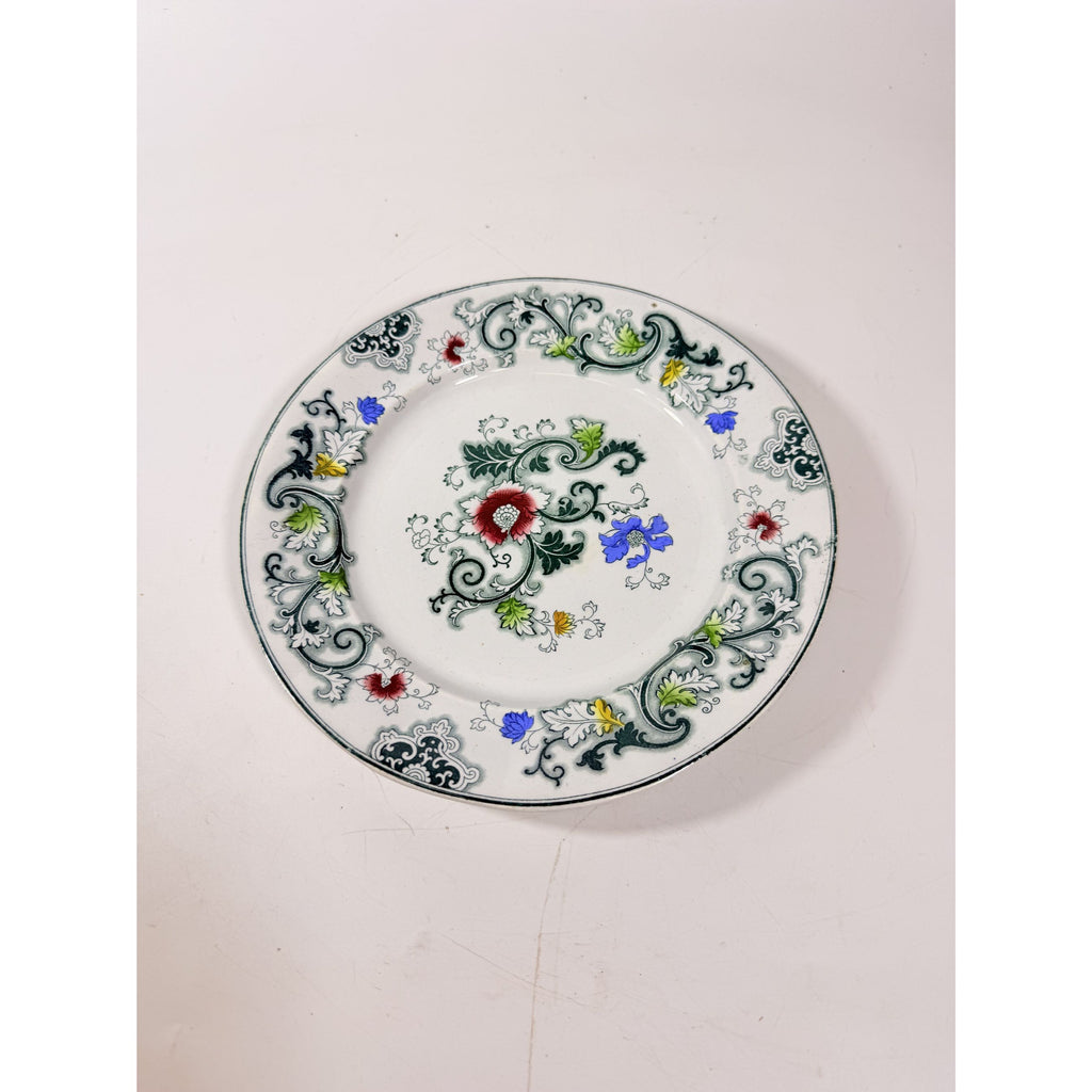 Transferware Ironstone Dinner Plate Francis Morley Aurora Blue Green Transfer ware 9 1/4” Plate Circa 1845-1858