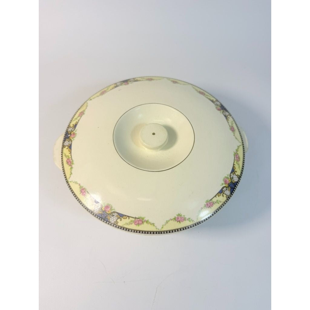 Ironstone Covered Casserole Lidded Serving Dish Universal Floral Cambridge Camwood Ivory Replacement China Vintage Cottage Grannny Core