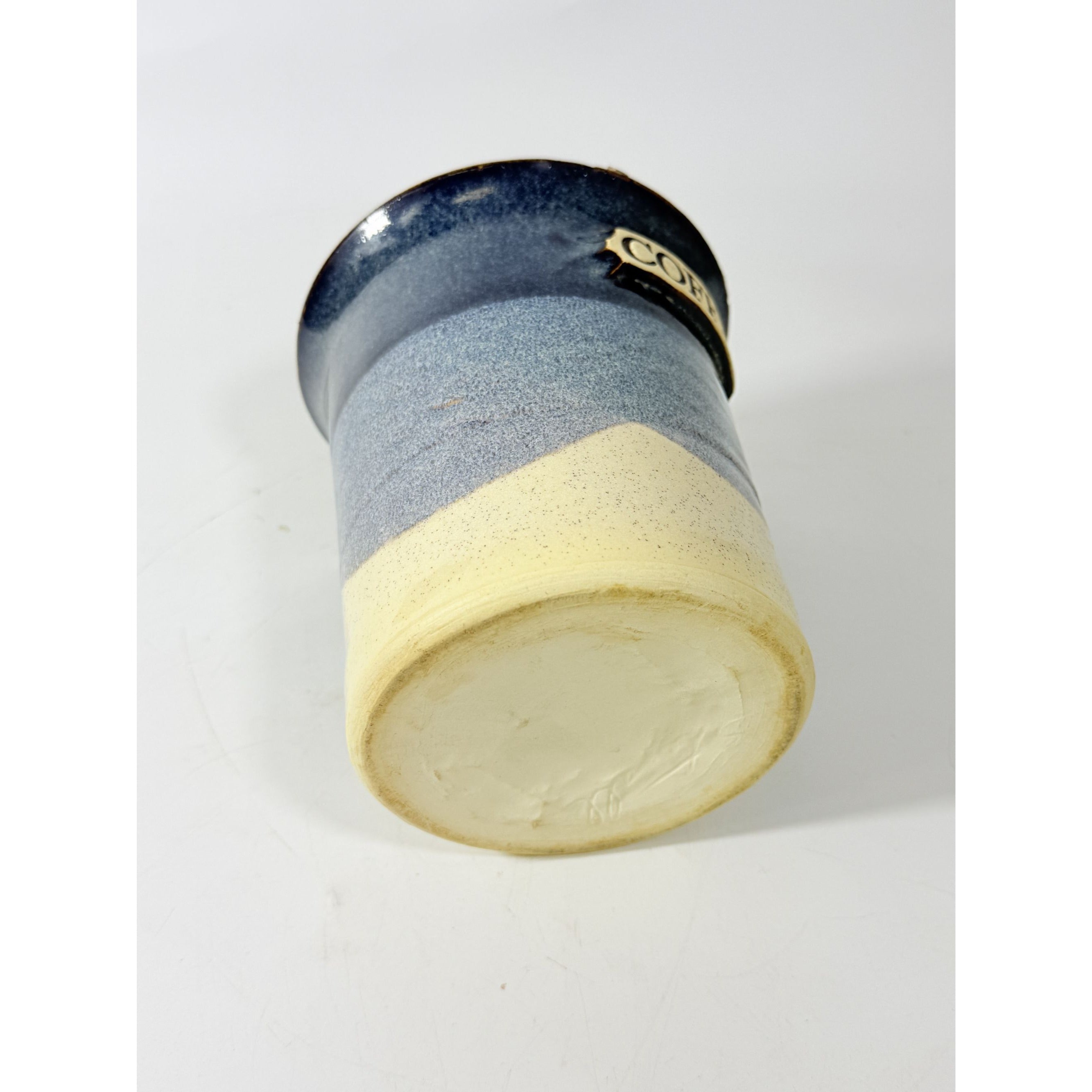 Pottery Coffee Canister Handle Stegall Pottery Vintage with Spoon Rest Hand Thrown Studio Art Tennessee Artist Signed Kitchen Storage