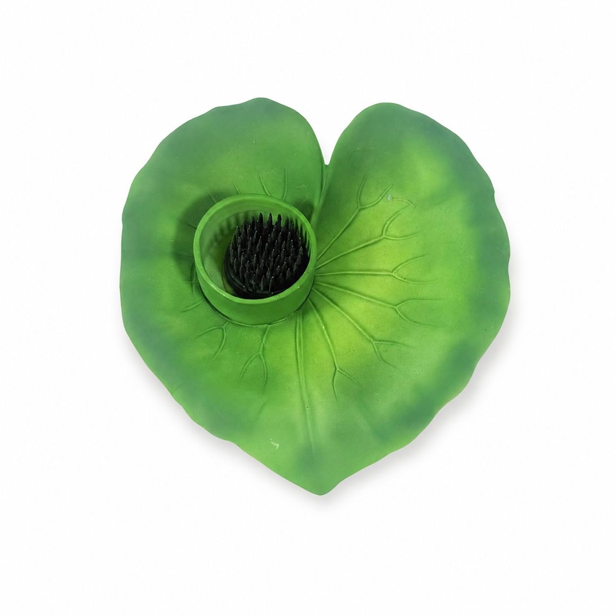 Flower Ikebana Frog Dept 56 Green Lily Pad Leaf Bisque  Spikes Japanese Arranging Vintage Home Decor Decorative Accents Centerpiece Unique