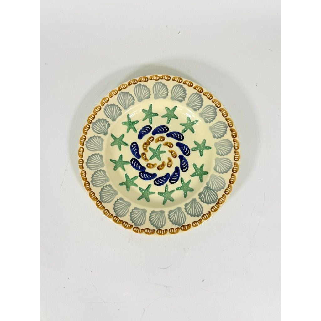 Stoneware Pottery Salad Plate Emma Bridgewater Coastal Shell Oysters Hand Painted Spongeware Replacement China English
